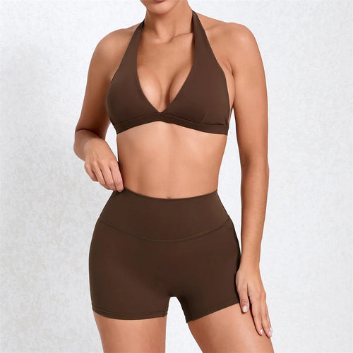 1/2PCS Gym Halter Yoga Set Women Gym Sportswear Outfits