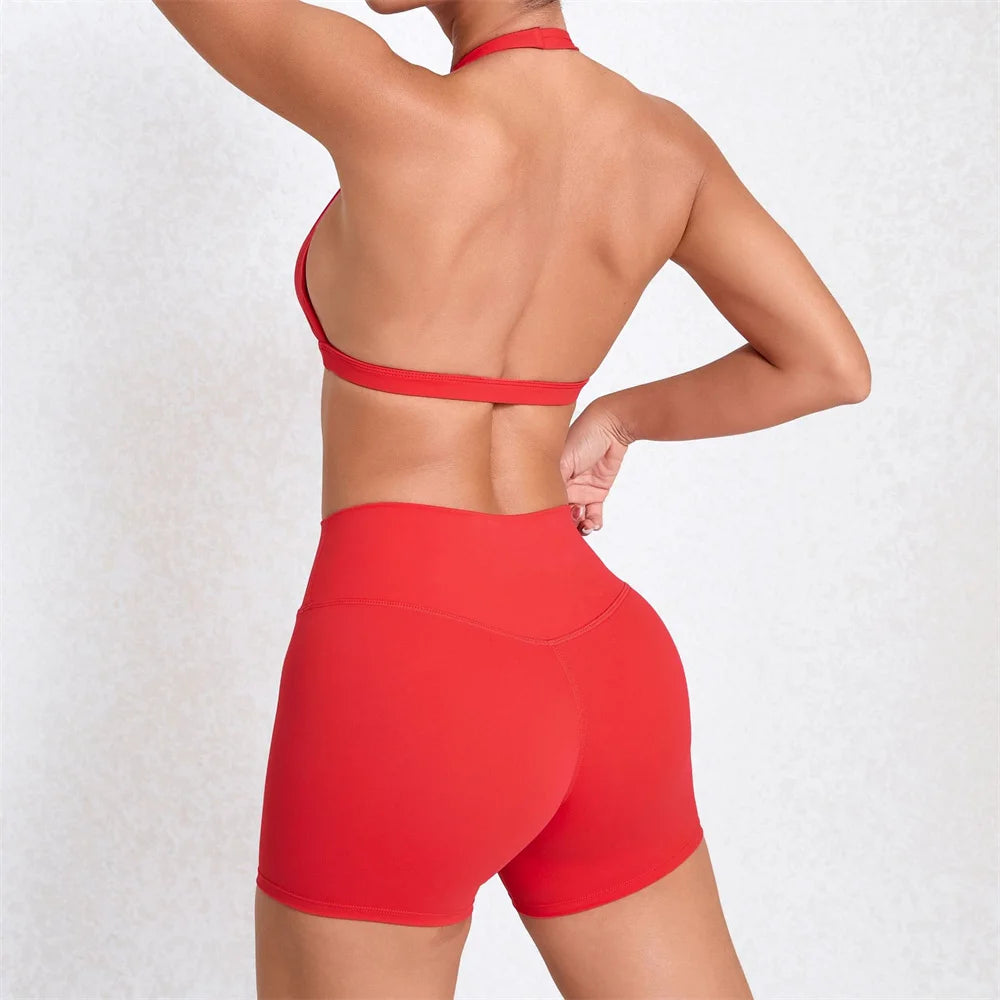 1/2PCS Gym Halter Yoga Set Women Gym Sportswear Outfits
